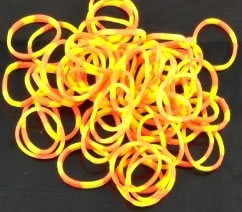 Neon Oranje Geel loom bandjes elastiekjes-