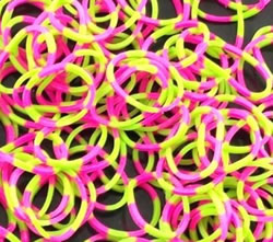 Neon Roze Groen loom bandjes elastiekjes -